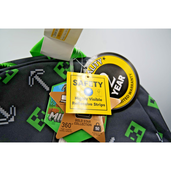 Minecraft Backpack & Pizza Lunch Bag Bundle w/ Supplies, USB, Pop Toy - Picture 3 of 15